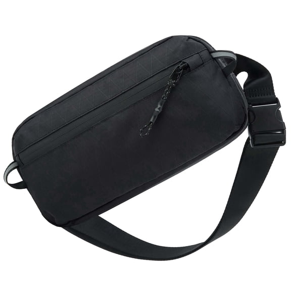 Ashioup Unisex RFID Anti-Theft Nylon Crossbody Bag, Black