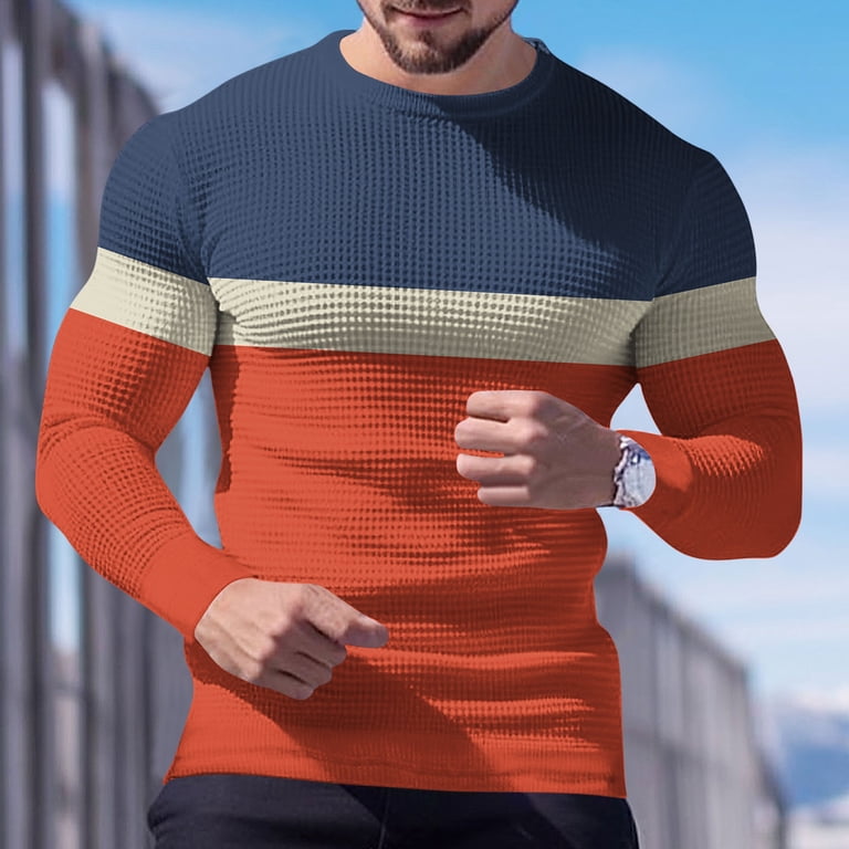 USNSM Men's Waffle Long Sleeve Shirts, Crew Neck Thermal Underwear