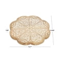 thumbnail image 3 of DecMode 15" x 2" Brown Wood Intricately Carved Floral Decorative Stand, 1-Piece, 3 of 7