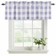 thumbnail image 2 of Purple Plaid Valances for Windows, Decorative Rod Pocket Window Valance Curtains, Spring Summer Farmhouse Buffalo Checkered Short Curtain Drapes for Kitchen/Living Room, 2 Panels, 42" W x 12" L, 2 of 8