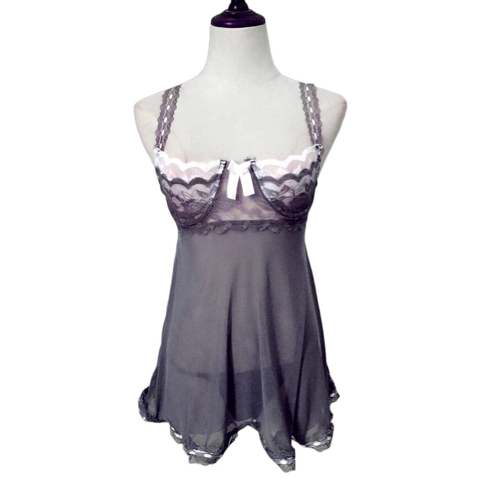 Clearance Sale Sexy Erotic Soft Purple Lace Night Dress Lady Lingerie ...