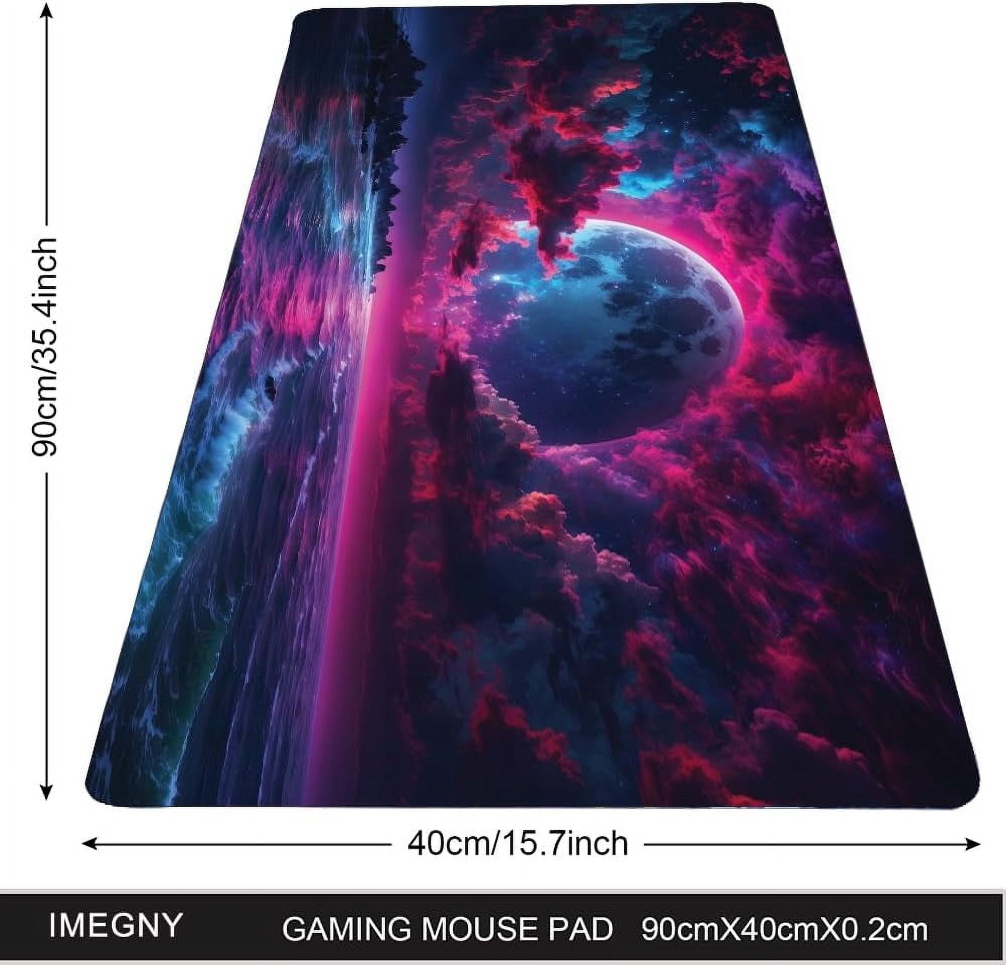 Large Gaming Mouse Pad, Extended XXL Desk Pad & Non-Slip Rubber Mat for Mice and Keyboard with Stitched Edges （90x40 citysunset034）