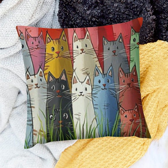 ZFLMY Holiday Pillow Case 100% Linen Decorative Cover for Sofa Couch 18x18in
