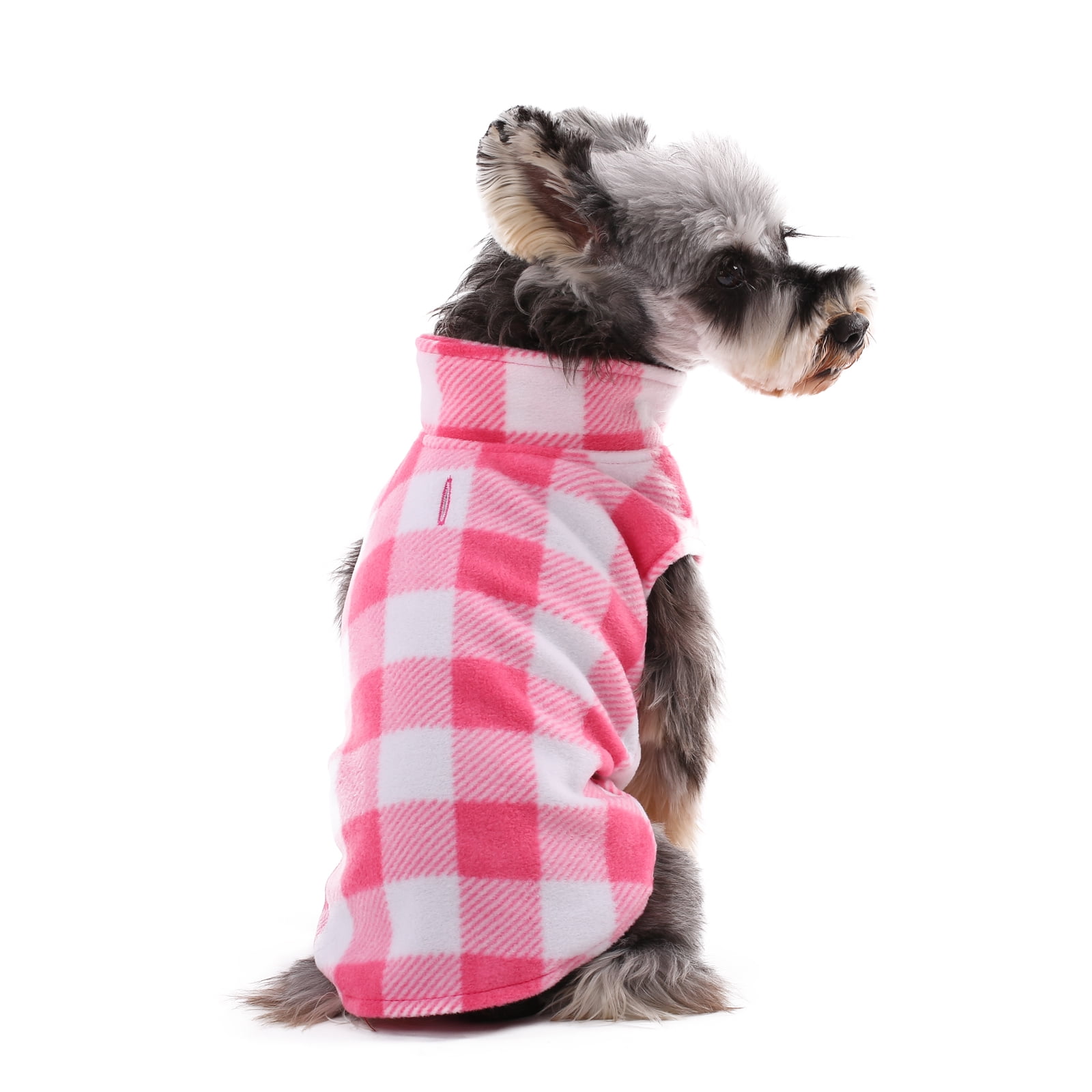 Pink plaid cheap dog coat