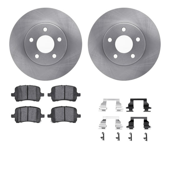 Dynamic Friction Company Front Brake Rotors with 5000 Euro Ceramic Brake Pads includes Hardware 6612-47011