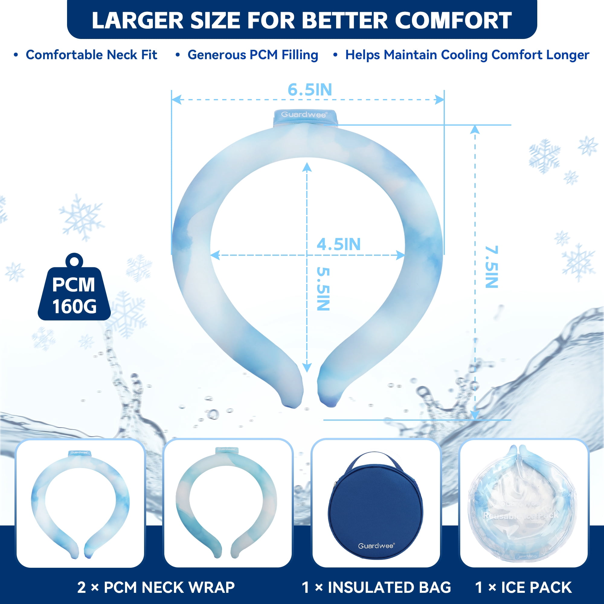 Neck Cooling Tube, 2 PCS Neck Cooling Wraps with Insulated Carry Bag & Reusable Ice Pack, Cooling System for Extended Outdoor Comfort, Wearable Neck Cooler for Summer Activities