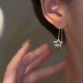 thumbnail image 2 of Pendientes colgantes de gota de agua para mujer, aretes largos de estrella con borlas, joyería elegante para mujer 2022   ER, 2 of 5