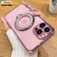 thumbnail image 4 of Transparent Plating Luxury Standing Holder Magnetic Case For iPhone 15 Plus 14 13 12 11 Pro Max For Magsafe Ring Bracket Cover, 4 of 5