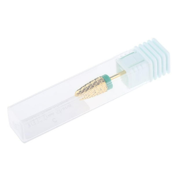 Brocas de aleación para uñas de 3 colores, puntas de uñas, cabezal de pulido de barril pequeño, color verde