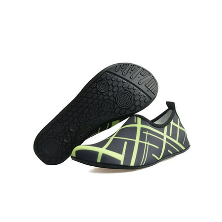 

Tenmix Womens Mens Water Shoes Barefoot Aqua Socks Quick Dry Swim Shoe Surfing Sock Sneaker Women Men Comfort Breathable Flats Green Black 10.5-11