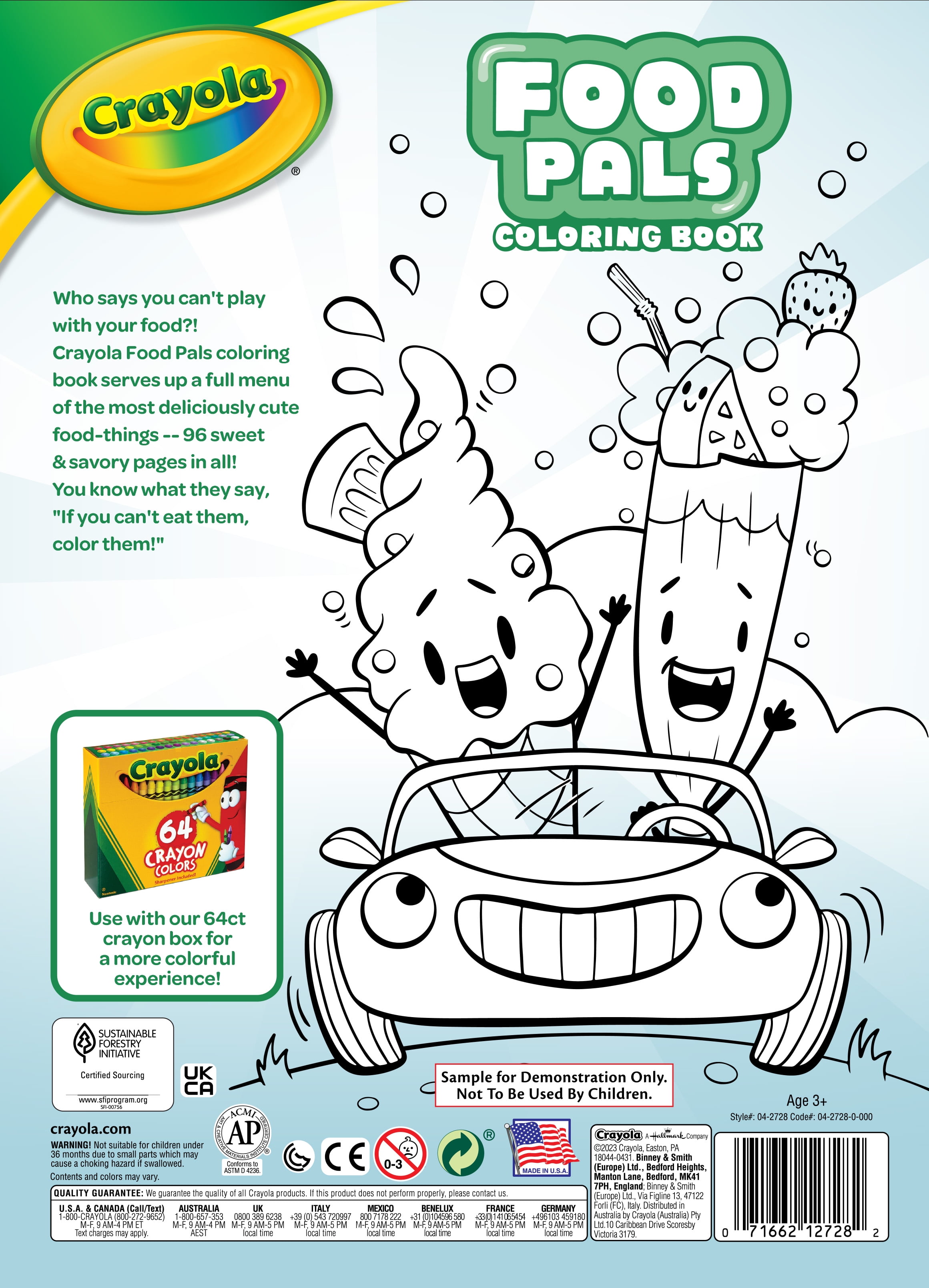 Crayola Food Pals, 48 Page Coloring Book, Gift for Kids