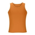 thumbnail image 3 of Blczomt Tank Tops Men Tall Summer Plain Tank Crew Neck Running Workout Orange Mens Clothes, 3 of 5