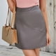 thumbnail image 2 of Falda de cremallera de cadera de media longitud informal de estiramiento de cuero sexy de moda de mujer Wmkox8yi  FGJ643, 2 of 8
