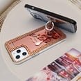 thumbnail image 5 of Compatible with iPhone 12 Mini Diamond Glitter Case Makeup Mirror with Ring Holder Kickstand Stand Bling Rhinestone Crystal Cute for Women Girls with Finger Grip Case 5.4 inch Silver, 5 of 8