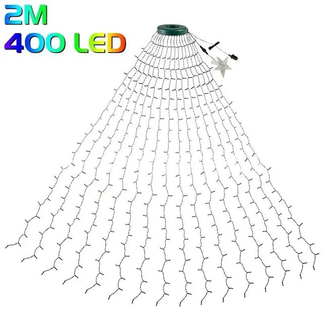 Guirnalda de luces LED para árbol de Navidad, cadena de luces de hadas para interiores y exteriores, decoración de Navidad, 400LED, 8 modos