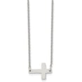 thumbnail image 2 of Chisel Stainless Steel Polished Sideways Cross on a Cable Chain Necklace - 16", 2 of 8