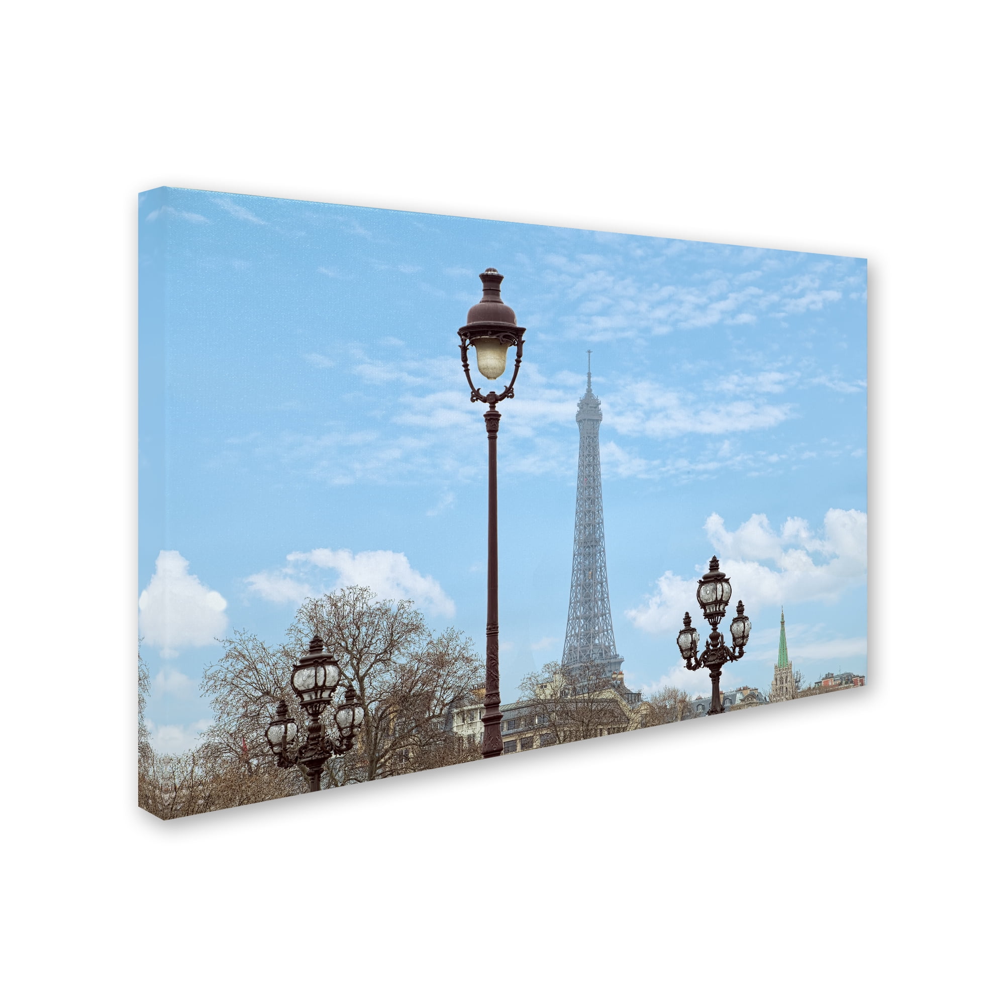 Trademark Fine Art 'Street Lamps And Eiffel Tower' Canvas Art by Cora Niele