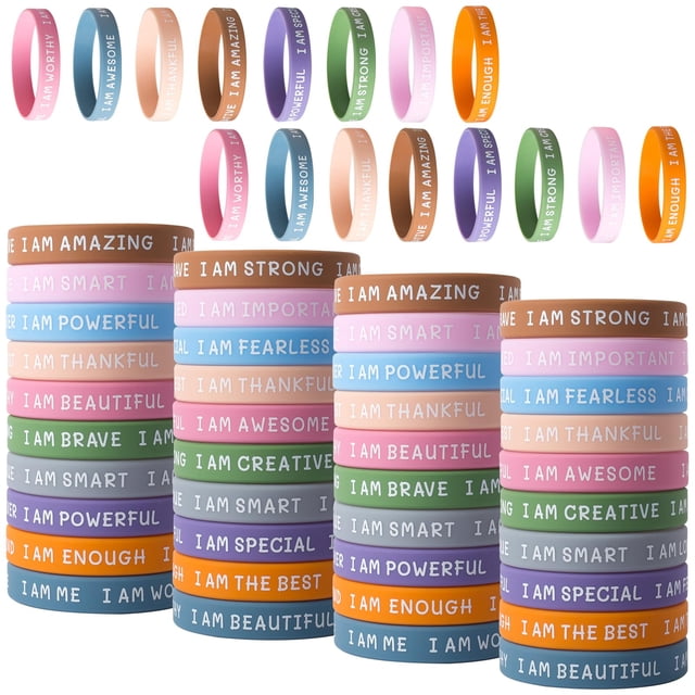 Pulseras de goma inspiradoras CYCLUSIVE, 60 unidades