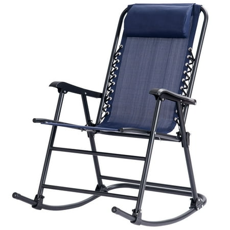 patio folding rocking outdoor chair rocker gravity headrest zero costway porch chairs lowes furniture