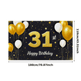 thumbnail image 3 of Glittery 31st Birthday Background Banner with Balloons and Stars Party Decors for Birthday Party Photography Props Backdrop Happy Birthday Celebrations, 3 of 6