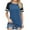 Blue, variant on Ahuyic Women's Loose Plus Size Short-Sleeved Top,Summer Casual Daily Clothes For Women,Fashion Woman Causal Round Neck Printing Blouse Short Sleeve T-Shirt Summer Tops