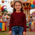 thumbnail image 6 of Byoo Basic T Shirt Stripe Printing Full Sleeve Crew Neck Classic Tee Shirt Breathable Lightweight T-Shirts for Kids, 6 of 6