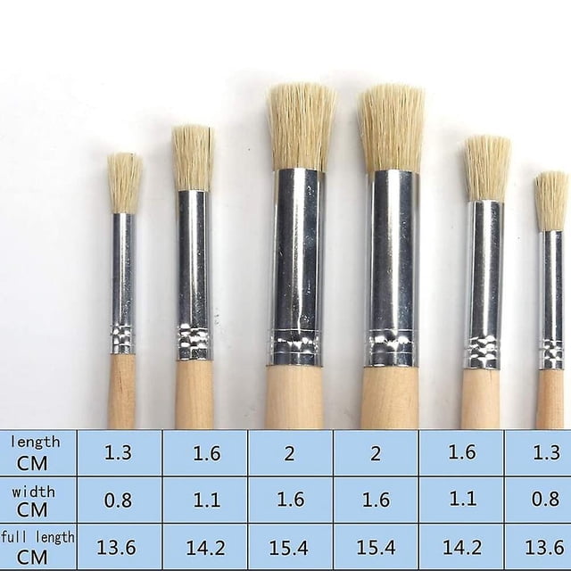 6 uds pinceles de pintura artística pincel redondo punta de pelo de nailon mango de madera pincel acrílico de artista para acuarela pintura al óleo Banban LingWen 8390615958677