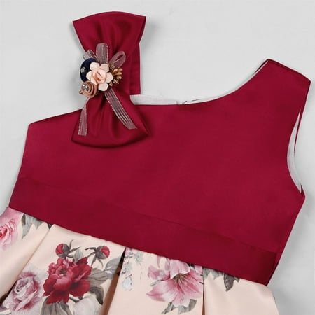 

Aayomet Princess Dresses For Girls Kids Toddler Baby Girls Spring Summer Print Ruffle Sleeveless Princess Dress Family Red 9-10 Years