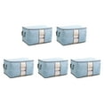 thumbnail image 2 of 5Pcs Clothing Folding Storage Bag Dustproof Quilt Organizer Non Woven Fabric Large Size Blue, 2 of 10