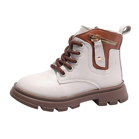 

fvwitlyh Gilrs Boots Kids Knee High Boots Kids Shoes Solid Color Short Boots Shoes Fashion Non Slip Breathable Nude Boots for Little Girls Boots for Girls