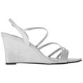 thumbnail image 5 of Touch Ups Womens Paige Open Toe Special Occasion, Silver Shimmer, Size 8.5, 5 of 5