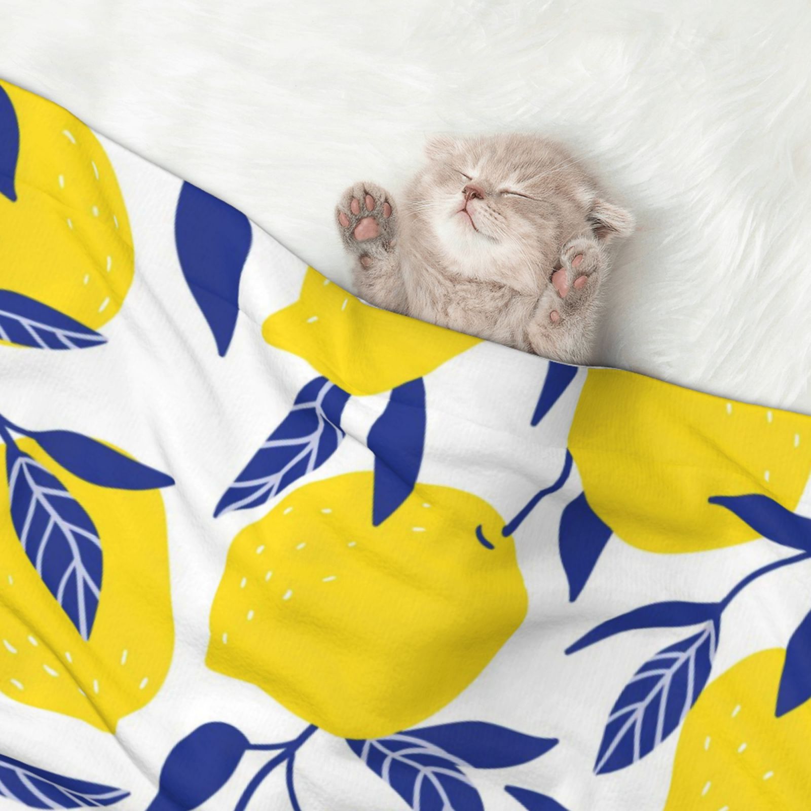 Naloa Tropical Lemon Dog Blanket, 3 Sizes Cat Blanket for Indoor Cats Large Medium Small Dog Gifts-