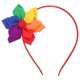 thumbnail image 2 of Rainbow Flower Headband: Rainbow Ribbon Flower Headband For Women - Boho Festival Floral Hairband Colorful Party Headdress For Holiday Events, 2 of 3