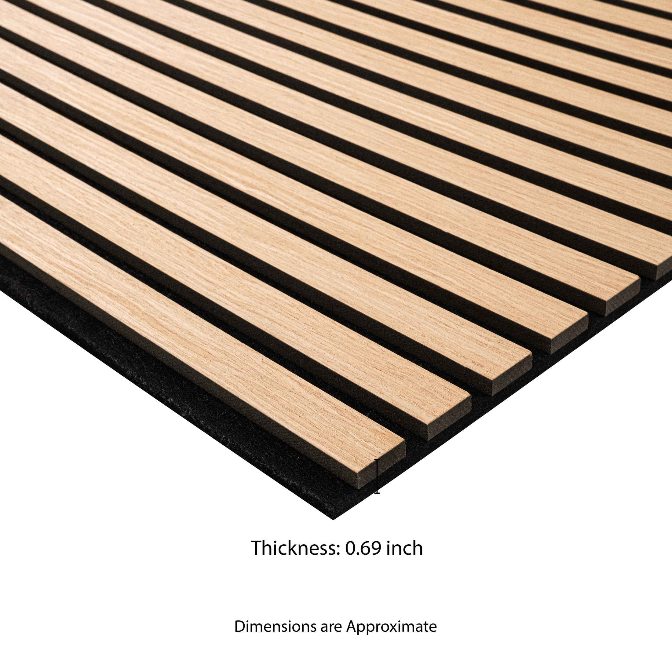 MSI 24 in. x 24 in. Harmony Almond Wood Veneer Sound Absorbing Acoustic Wood Slat Wall Panel (2 Pack / 8 sq. ft.)