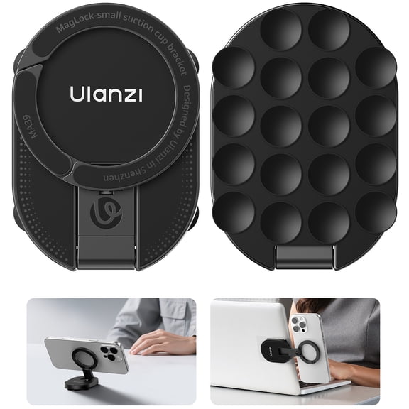 Ulanzi MA39 MagLock Magnetic Phone Holder with Suction Cup, 3-in-1 Desk, Laptop & Wall Mount Stand for Smartphones