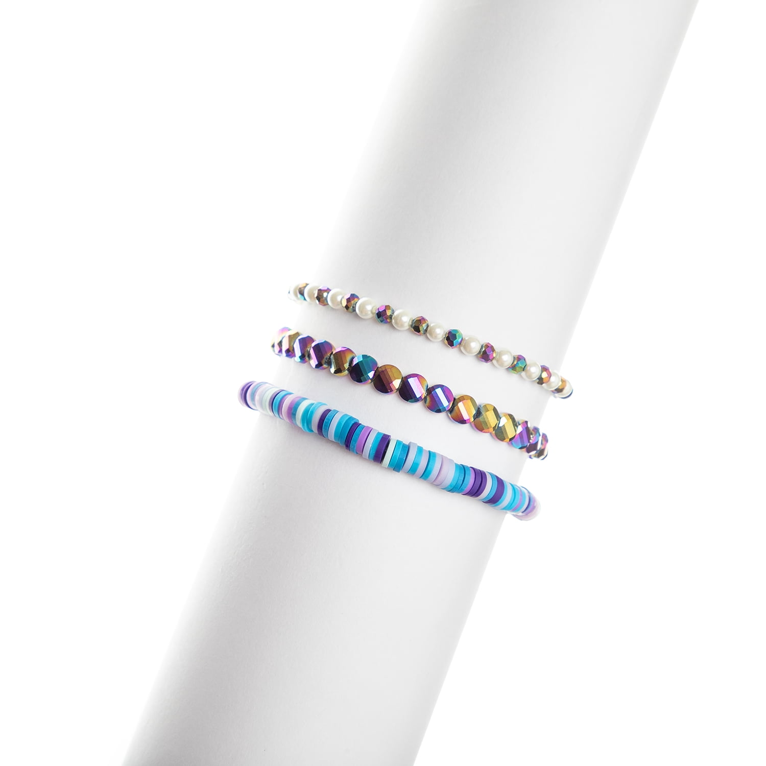 CousinDIY Jewelry Making 4-Strand Bead Kit With Heishi, Rainbow Glass Rondelle and Coin Beads