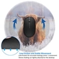 thumbnail image 4 of Disketp Highland Cow Small Mouse Pad 7.9x7.9 Inches,Washable Round Mousepad For Office Laptop Computer,Non-Slip Rubber Base Mouse Pads For Wireless Mouse, 4 of 9