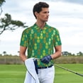 thumbnail image 5 of Balery Pineapples1 Printed Men’s Short Sleeve Polo Shirt, Midweight Men's Shirt,Golf Polo shirts -Small, 5 of 8