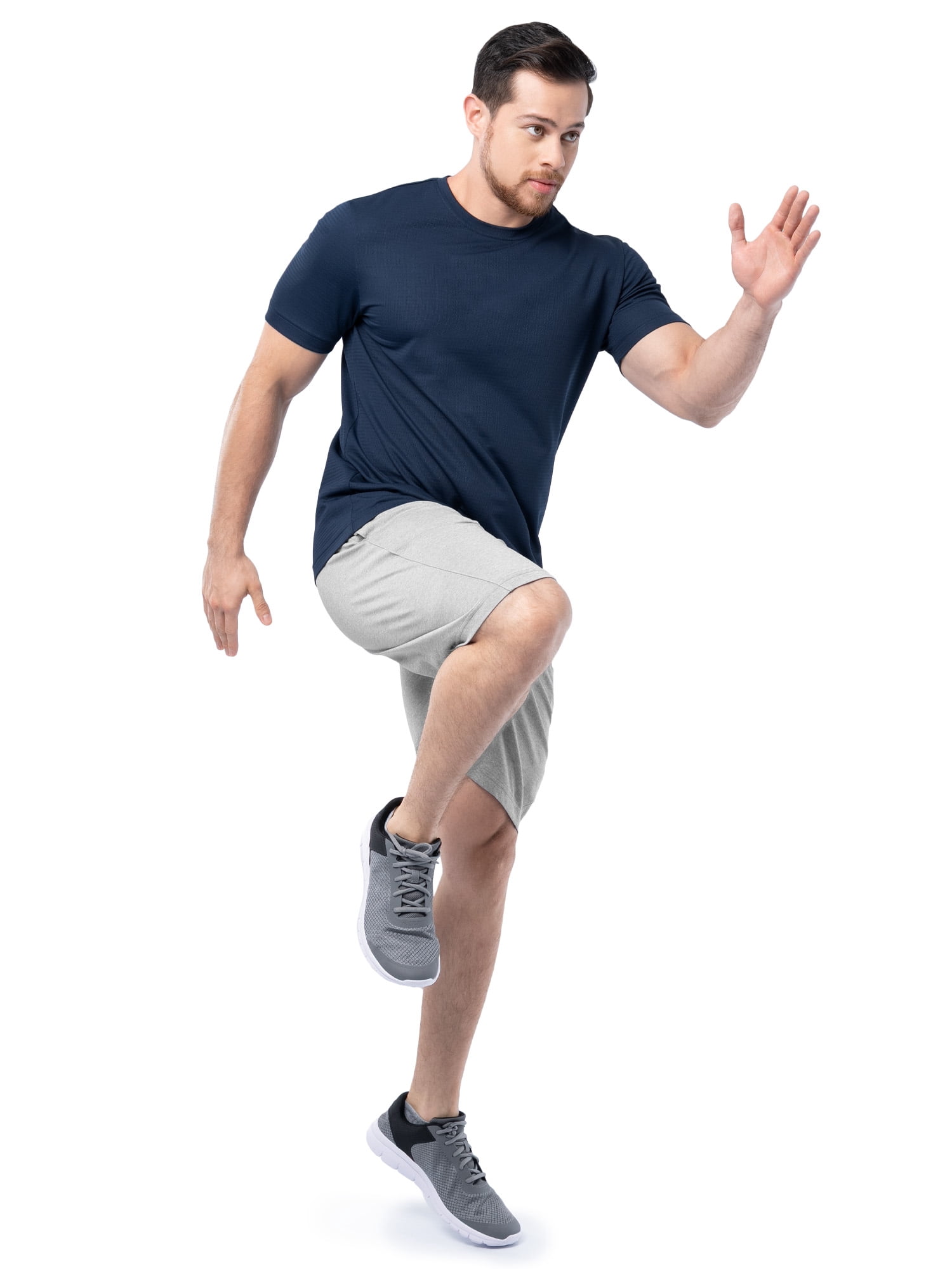 Athletic Works Men's and Big Men's Core Linear Mesh Active Short Sleeve Tee, Sizes S-3XL