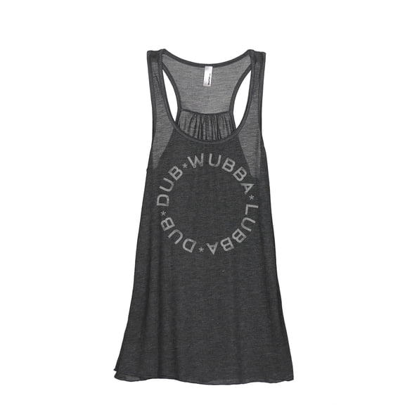 Wubba Lubba Dub Dub Women's Fashion Sleeveless Flowy Racerback Tank Top Charcoal Grey 2X-Large