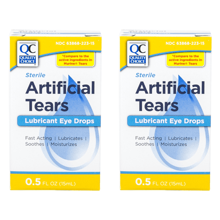 2 Pack Quality Choice Artifical Tears Sterile 0.5oz Each