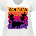thumbnail image 4 of Inktastic San Diego California Sunset Women's Plus Size V-Neck T-Shirt, 4 of 5