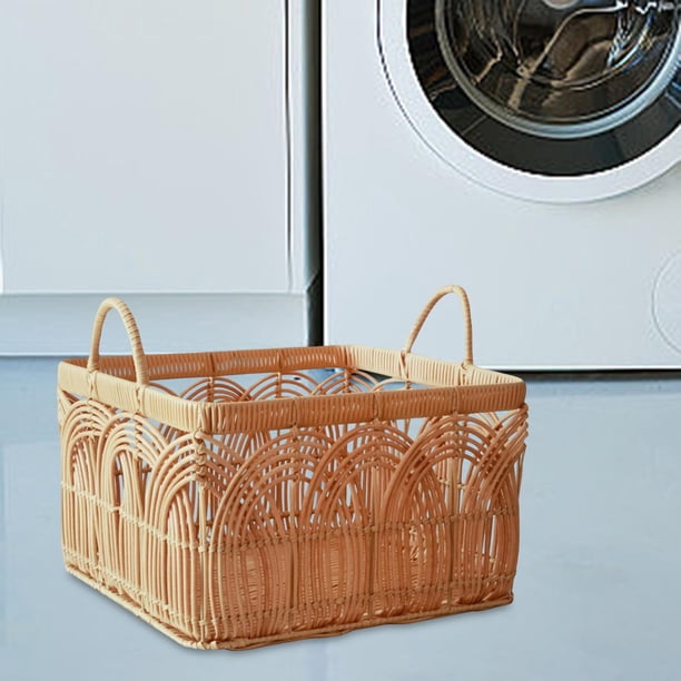 Canasta de lavandería tejida Canasta de almacenamiento elegante Versátil Versátil Organizador de almacenamiento de organizador de juguetes para Dorm 35CMX25CMX17CM