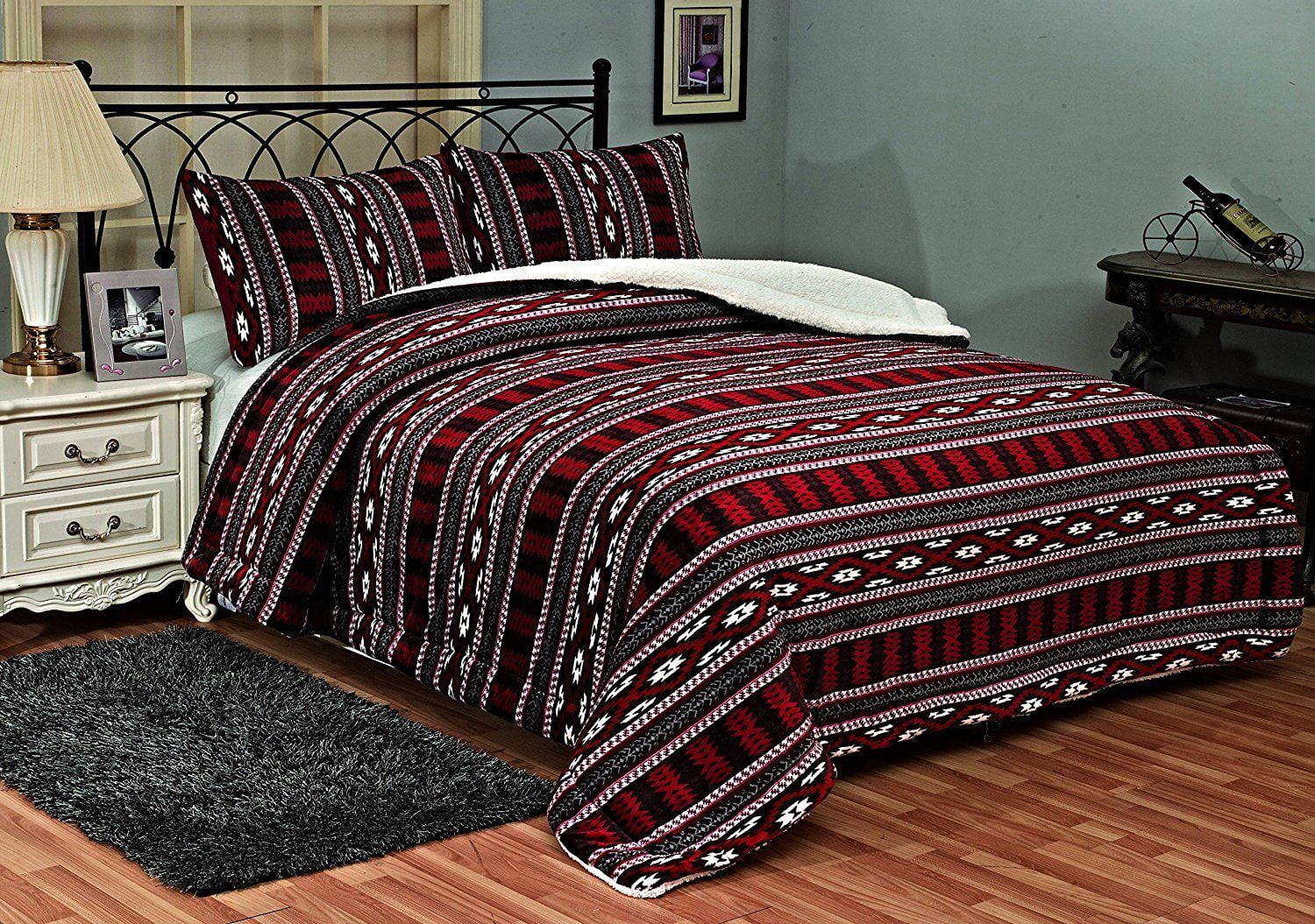 Fancy Linen 3pc King Size South West Winter Blanket Sumptuously Soft