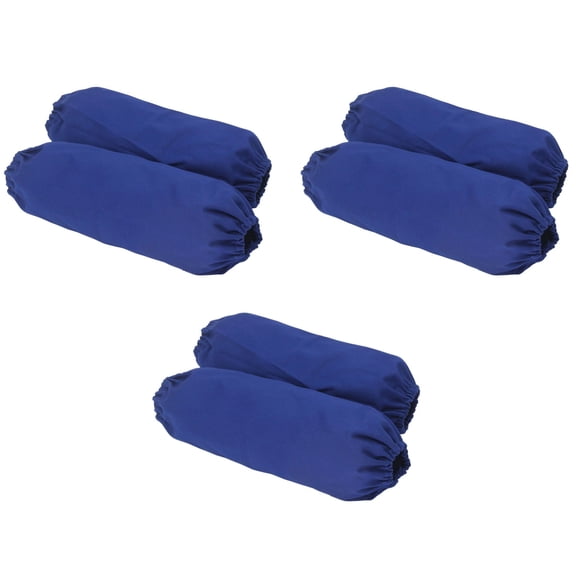 3 Pairs Welding Arm Sleeves, Fire-Resistant Cotton, 15.7 Inch / 40 cm Long, Elastic Cuffs, XXL Blue, for Welding, Grinding, Heat Protection