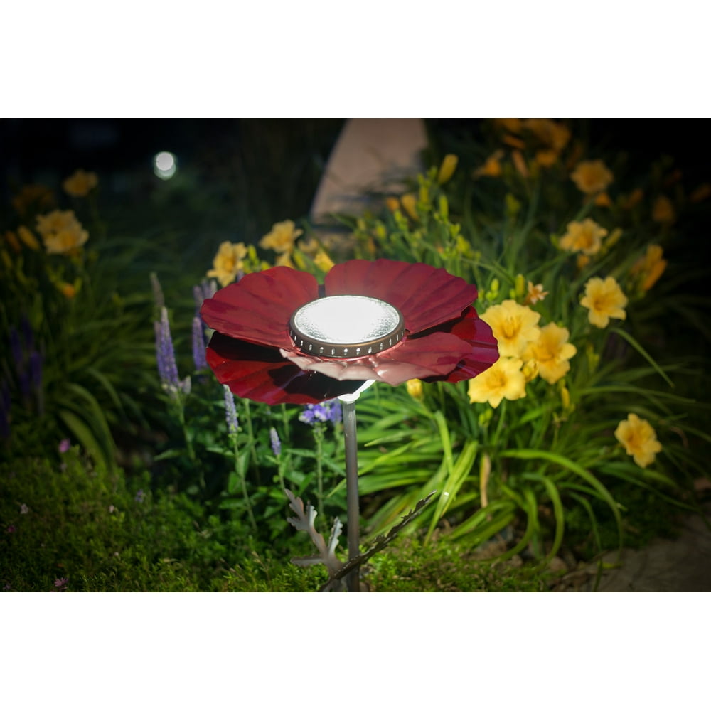 Poppy LED Solar Garden Light (Red)