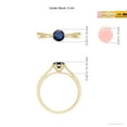 thumbnail image 4 of ANGARA Natural Tapered Shank Blue Sapphire Solitaire Ring with Diamonds in 14K Yellow Gold for Women (Size-5mm) | September Birthstone, Anniversary, Jewelry Gift for Women | Natural Sapphire Ring, 4 of 8