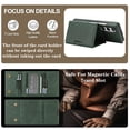 thumbnail image 4 of Allytechgroup Wallet Case for Samsung Galaxy Z Fold 5 with Detachable Cards Holder, Compatible with Mag-safe PU Leather Stand Shell Shockproof Protective Magentic Back Cover for Women Men, Green, 4 of 11