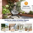 thumbnail image 5 of Foldable Hanging Hammock Chair with Stand - Egg Swing Chair, Rattan Wicker with Iron Frame, Plush Cushion & Removable Headrest for Porch, Garden, Balcony, Patio, Indoor/Outdoor, 5 of 7