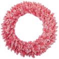thumbnail image 2 of Northlight 36" Prelit Flocked Hot Pink Artificial Christmas Wreath - Clear Lights, 2 of 7